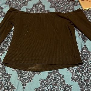 Black off shoulder crop top